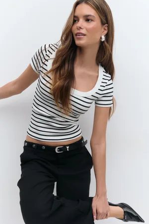 Gina Tricot Rib short sleeve top