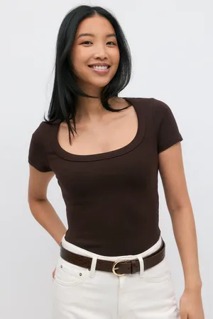 Gina Tricot Rib short sleeve top