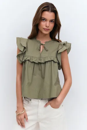 Gina Tricot Poplin frill top