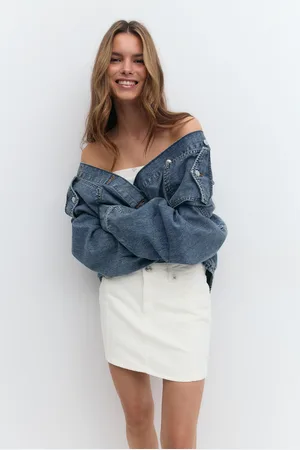 Gina Tricot Front seam denim skirt