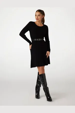 Guess Fit En Flare Mini-Jurk In Trui-Stof