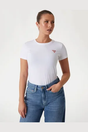 Guess Stretch T-Shirt Met Klein Driehoek Logo