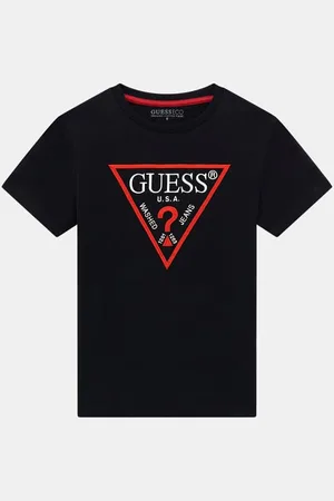 Guess T-Shirt Met Driehoek Logo Voorkant