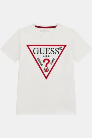 Guess T-Shirt Met Driehoek Logo Borduursel