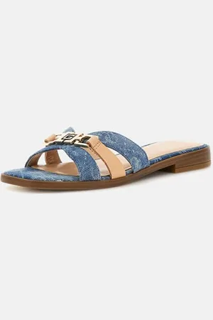 Guess Sandaal Realla Gemengd Leer Denim