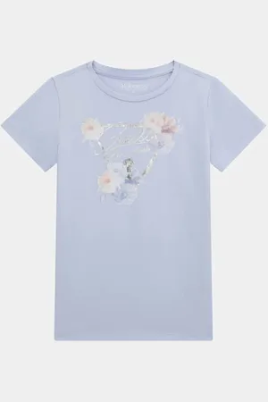 Guess T-Shirt Met Driehoeklogo En Bloemenprint