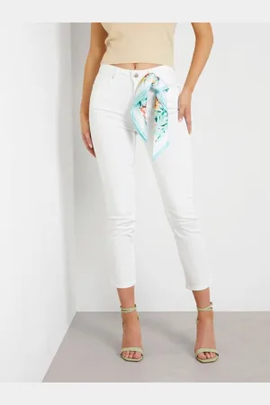 Guess Skinny Satijnen Broek Hoge Taille