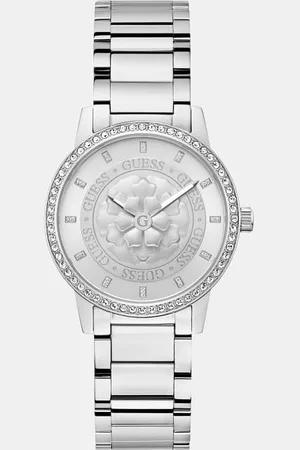 Guess Analoog Horloge Met Bloem Op Wijzerplaat