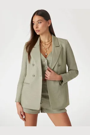 Guess Blazer Dubbele Rij Knopen Keperstof