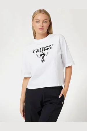 Guess T-Shirt Met Pailletten Logo Voorkant