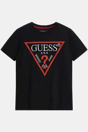 Guess T-Shirt Met Driehoek Logo Borduursel