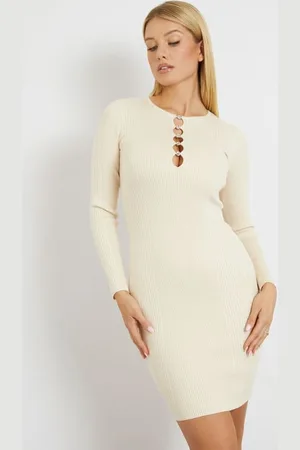 Guess Bodycon Halflange Jurk Van Gebreide Stof