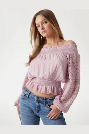 Guess Off-Shoulder Top Zijdemix
