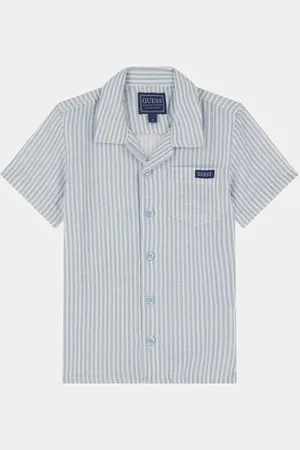 Guess Shirt Van Gemengd Linnen Met Print