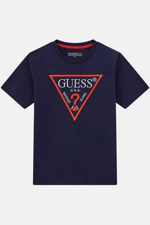 Guess T-Shirt Met Driehoek Logo Voorkant