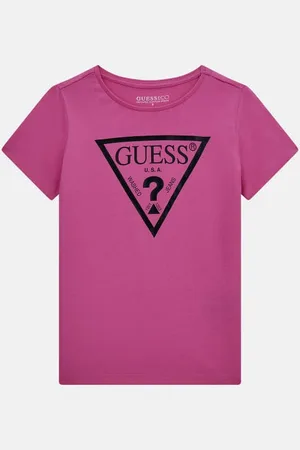 Guess T-Shirt Driehoeklogo Gelamineerd Effect