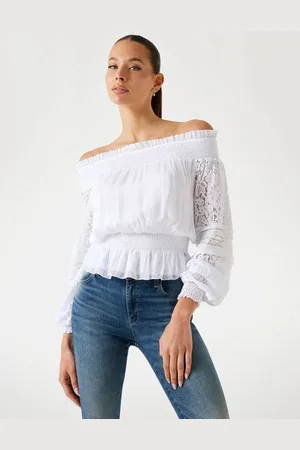 Guess Off-Shoulder Top Zijdemix