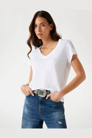 Guess Linnen T-Shirt V-Hals