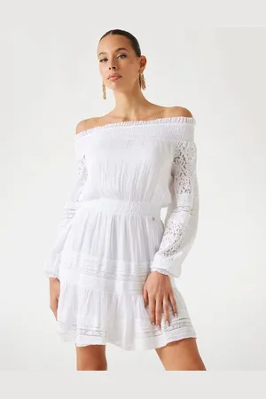 Guess Off-Shoulder Mini-Jurk Zijdemix