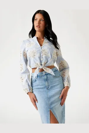 Guess Geborduurde Blouse Met Strik Voorkant