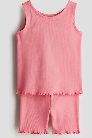 H&M Tweedelige set van katoenen ribtricot