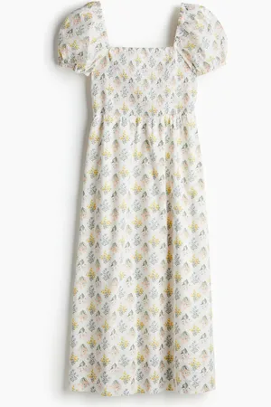 H&M Puff-sleeved cotton dress