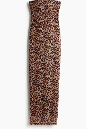 H&M Printedmesh Strapless Maxi Dress