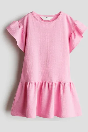 H&M Katoenen jurk met volantmouwtjes