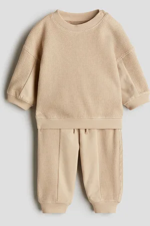 H&M Tweedelige set van katoenen wafeltricot