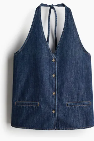 H&M Denim gilet met strikbandjes