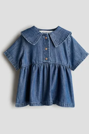 H&M Denim overhemdjurk van katoenmix