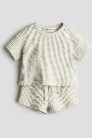 H&M Tweedelige set van katoenen wafeltricot
