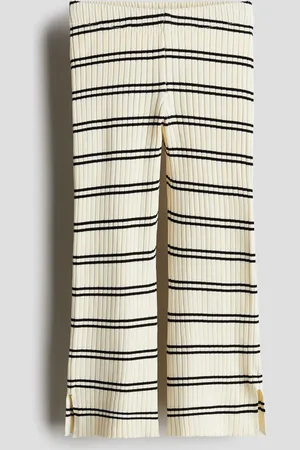 H&M Ribgebreide flared broek