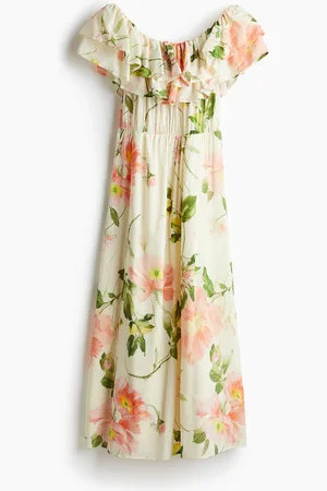 H&M Off-the-shoulderjurk met volant