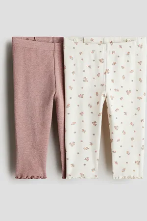 H&M Set van 2 geribde katoenen leggings
