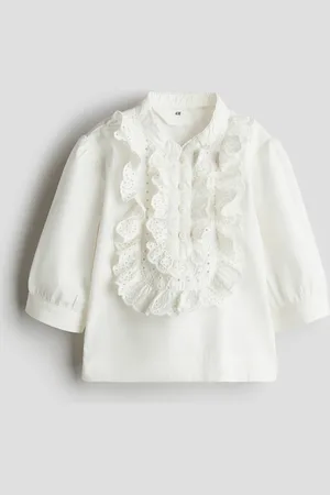 H&M Volantblouse van katoenen popeline