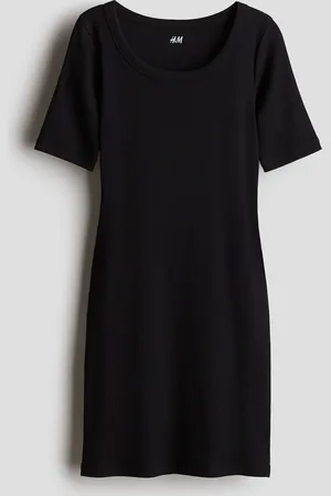 H&M Geribde katoenen jurk