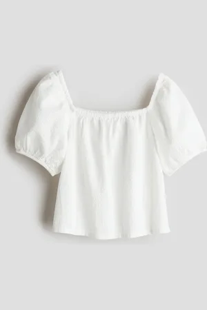 H&M Blouse van katoenen seersucker