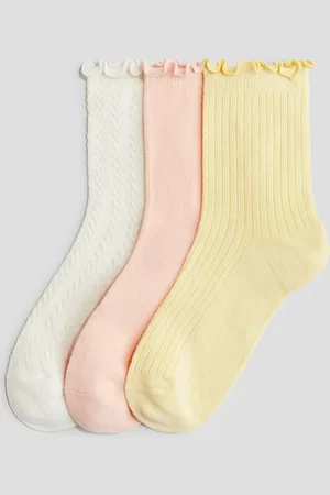 H&M 3 paar sokken met overlockte randen