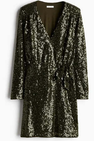 H&M Overslagjurk met pailletten