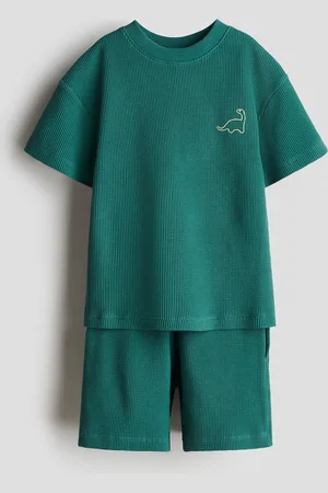 H&M Tweedelige set van katoenen wafeltricot