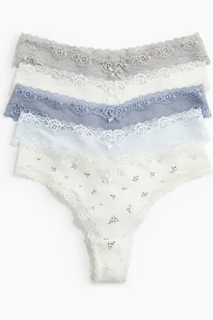 H&M Set van 5 slips van katoen en kant - Brazilian