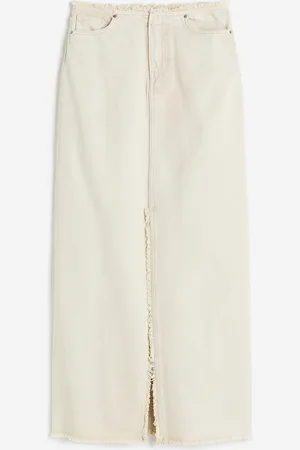 H&M Denim rok met onafgewerkte rand