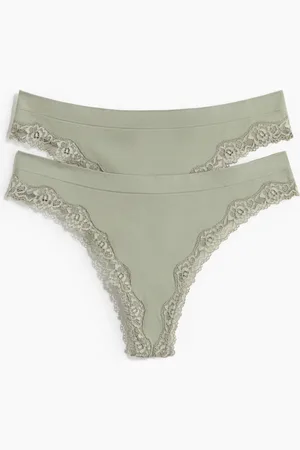 H&M Set van 2 seamless slips met kant - Thong