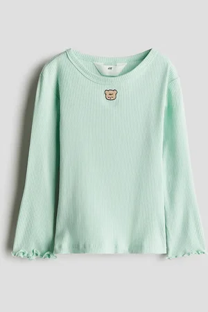 H&M Tricot top met borduursel
