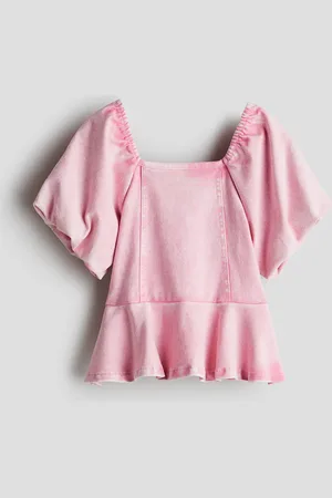 H&M Peplumblouse met denimlook