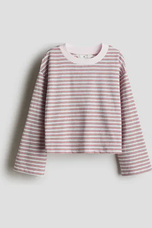 H&M Katoenen tricot top met lange mouwen