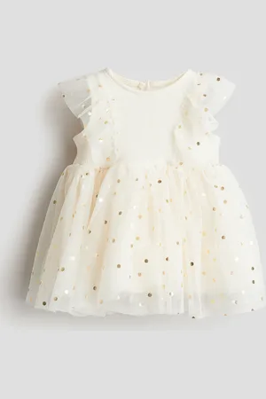 H&M Tulen jurk met dessin