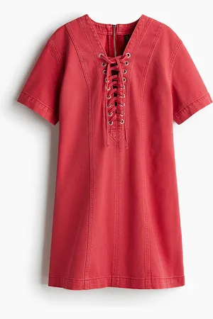 H&M Denim jurk met rijgsluiting