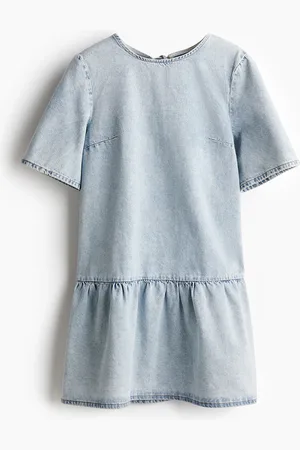 H&M Denim jurk met strikbandjes